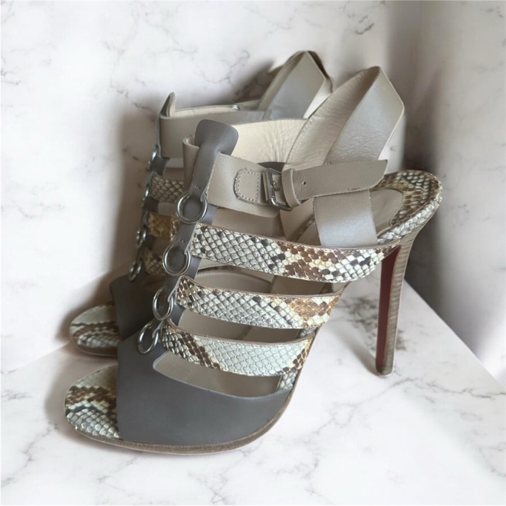 Christian Louboutin Snakeskin sandal heels RETAIL 895